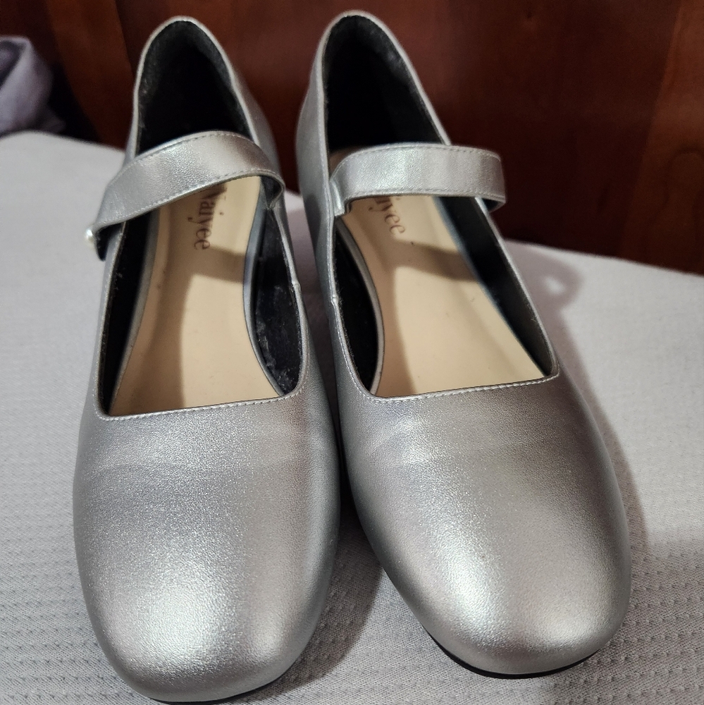Silver Mary Jane Shoes